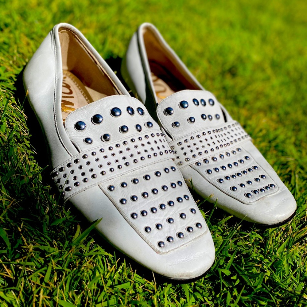 Sam Edelman Studded White Loafer Flats